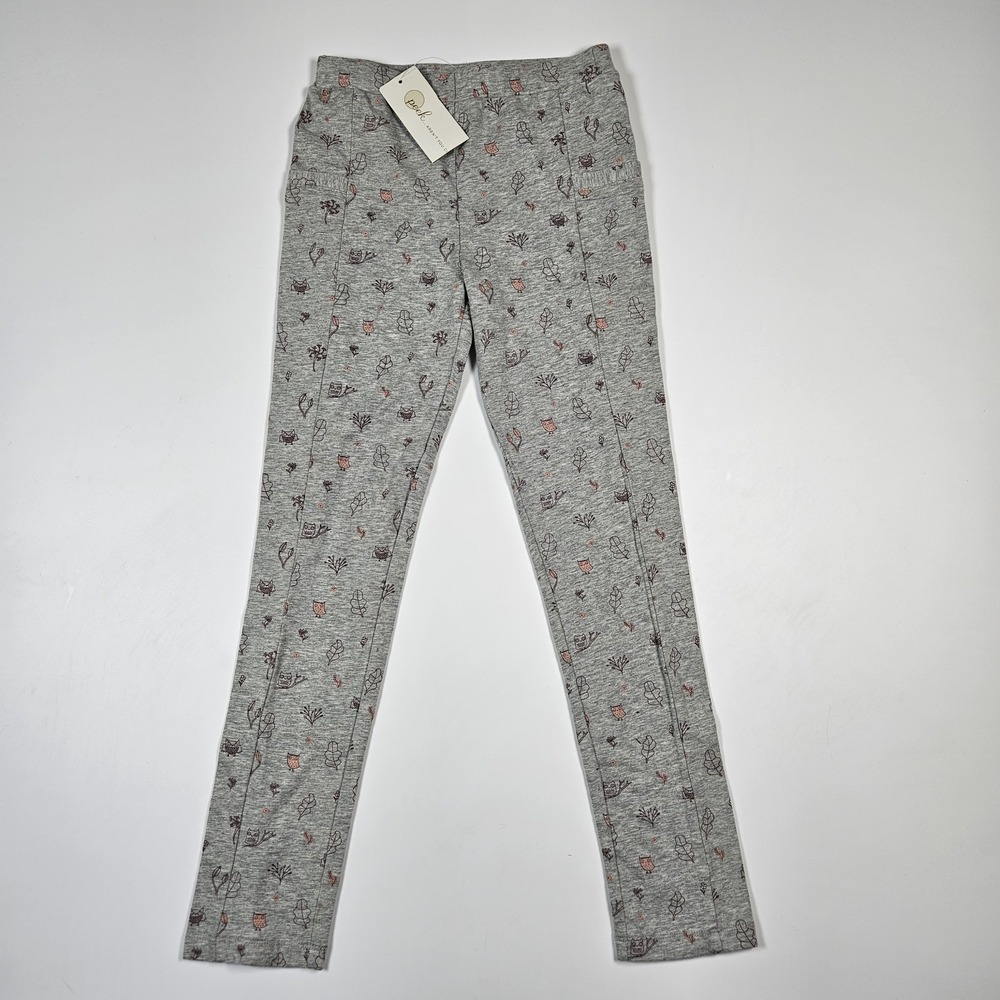 PEEK Girls Large 10‎ Owl Outdoor Animals Gray Leggings Pants